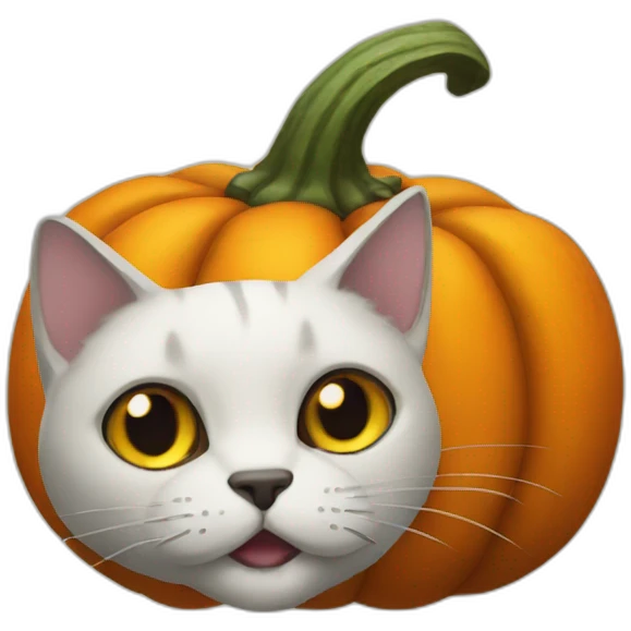 A Pumpkin like a head cat emoji