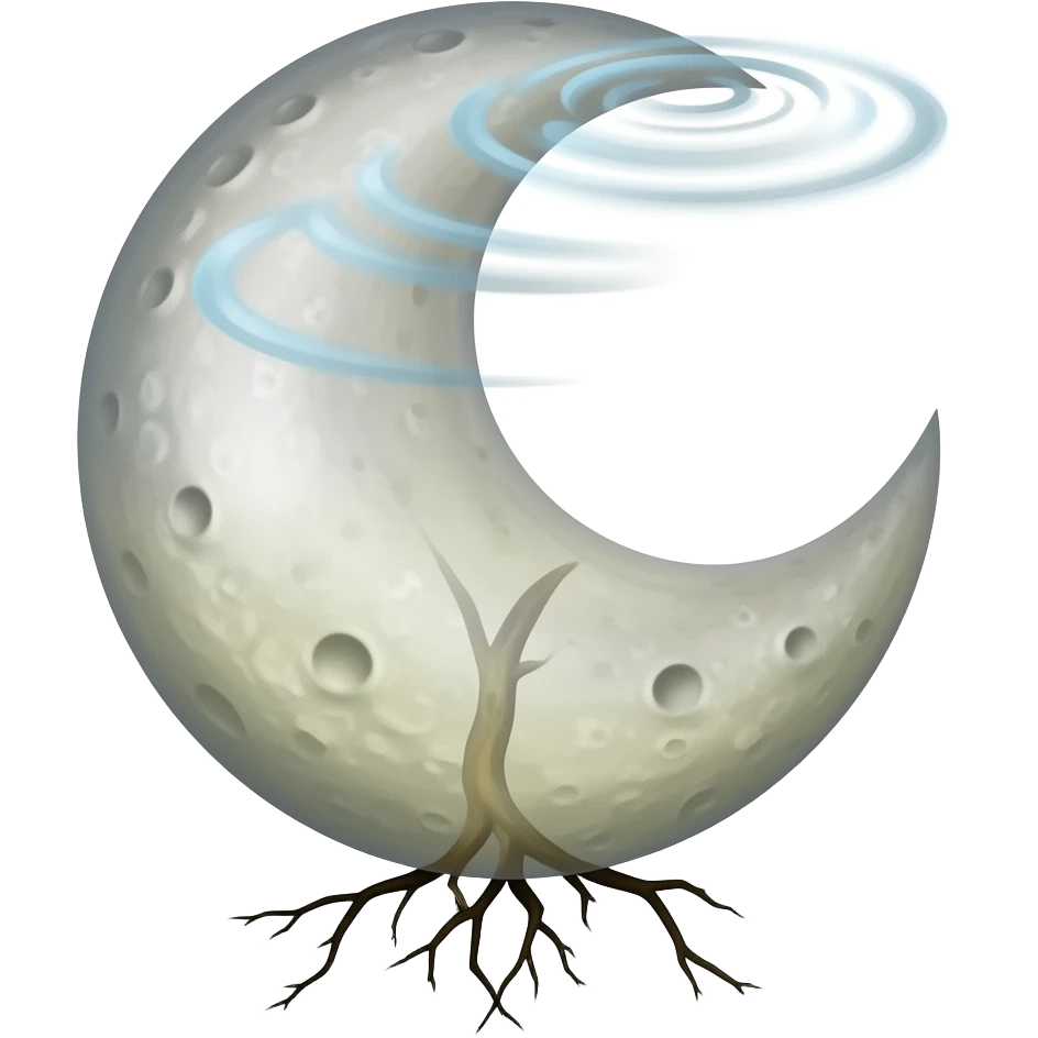Symbol: Crescent with faint echoing ripples turning into roots.
Meaning: Listen to inner or ancestral guidance. emoji