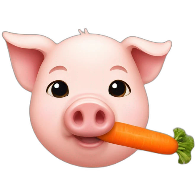 Pig eating a carrot  emoji