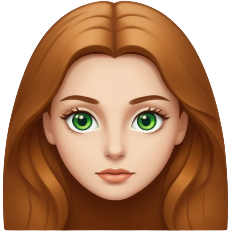 женщина с зелёными глазами, красивыми бровями, светло-коричневыми волосами длинными  emoji