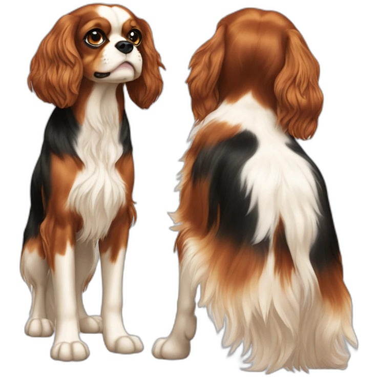 dog Cavalier King Charles Spaniel full height emoji