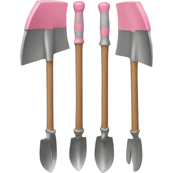 3 layers of Showels, the first one is pink, the second one is beige And the third one is grey emoji
