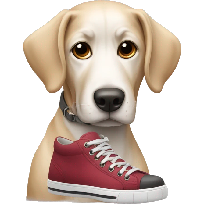 dog wearing a shoe emoji