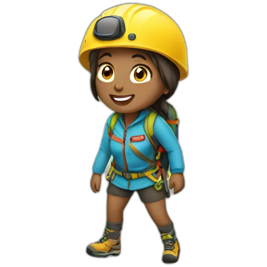 mountain climbing girl emoji