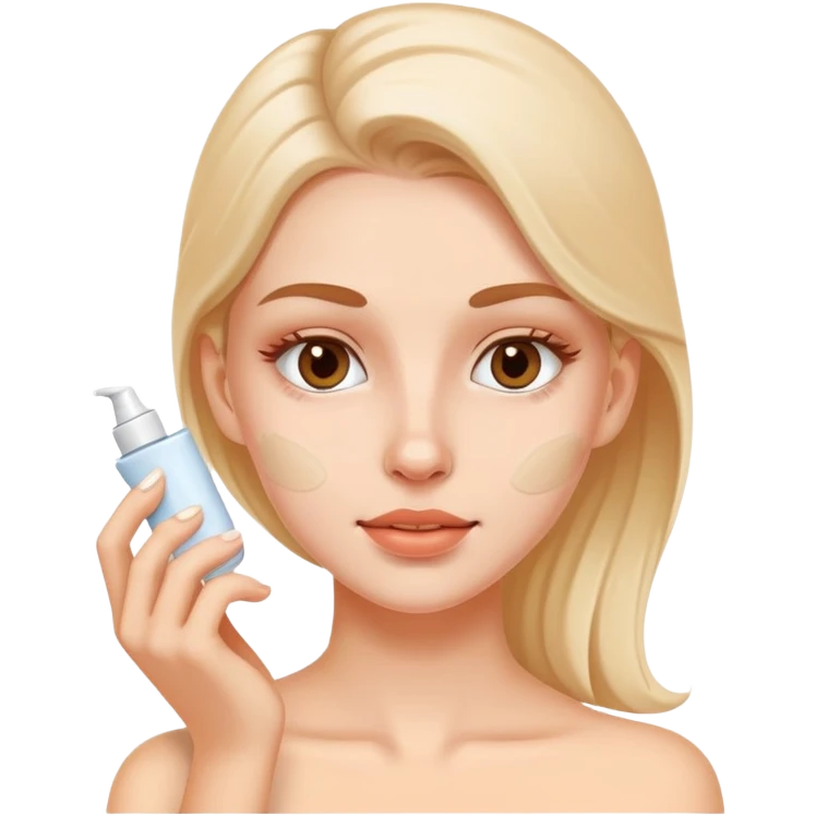 white girl applying cream on face emoji