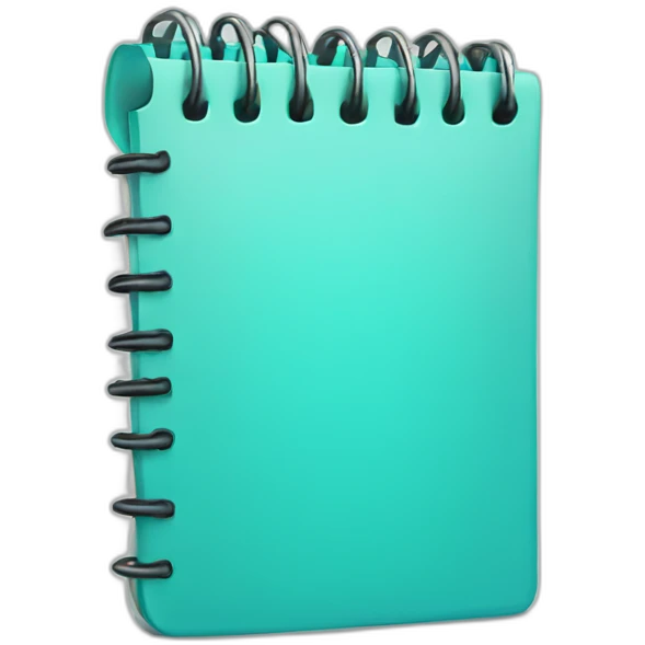 closed cyan notepad emoji