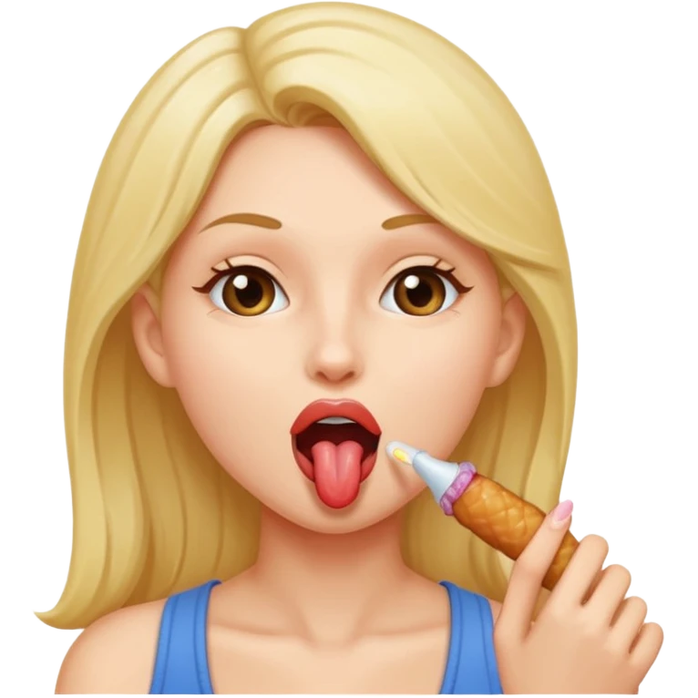 woman licking tip of dick emoji