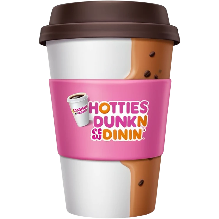 A Dunkin coffee cup but Megan thee stallion themed that says HOTTIES run on Dunkin  emoji