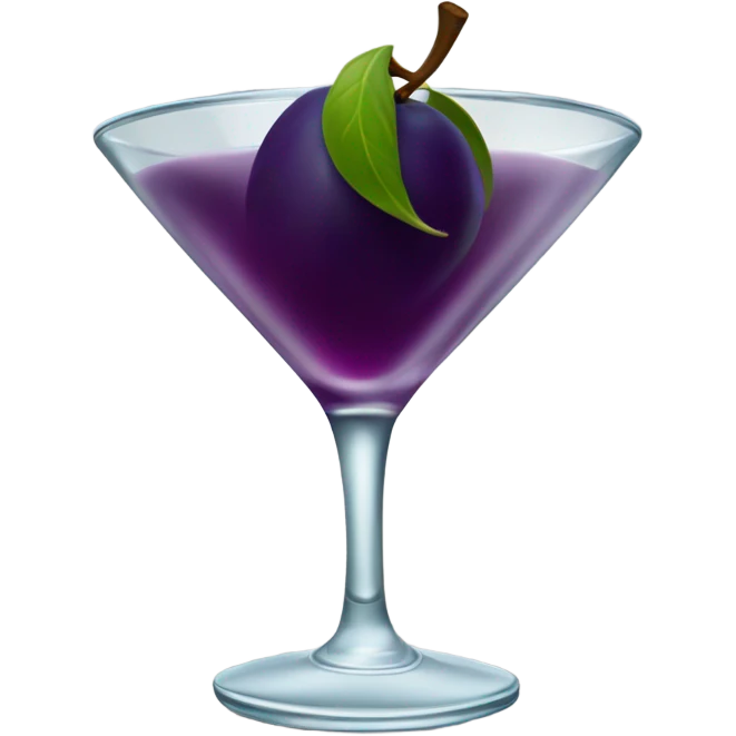 A martini glass with a plum garnish emoji