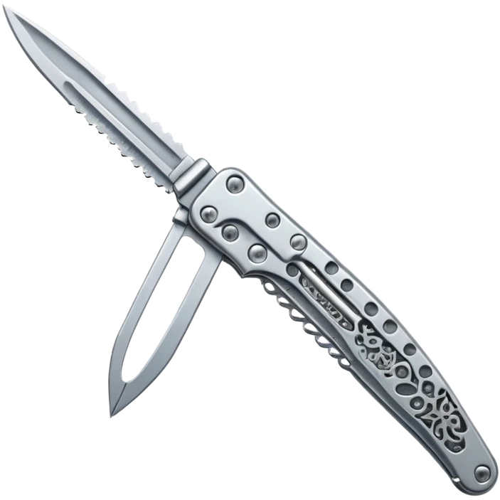 Silver colour butterfly knife emoji
