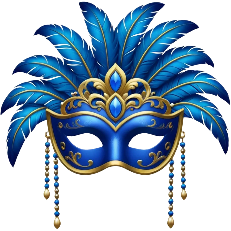 karnaval maskesi mavi emoji