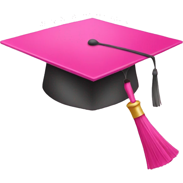 pink mortar board emoji