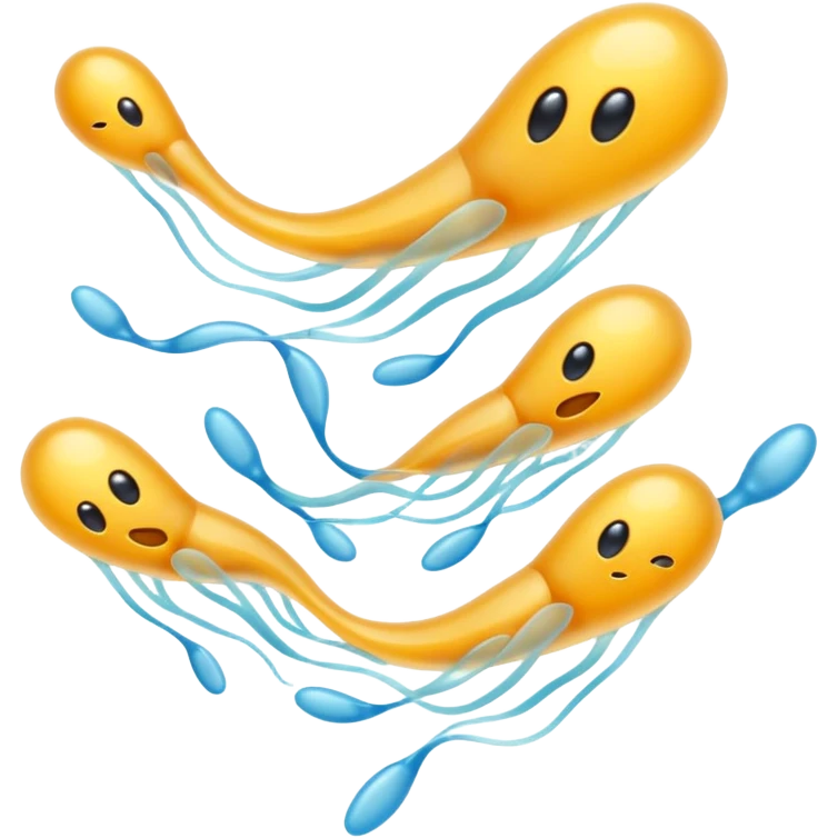 Sperm cells swimming emoji