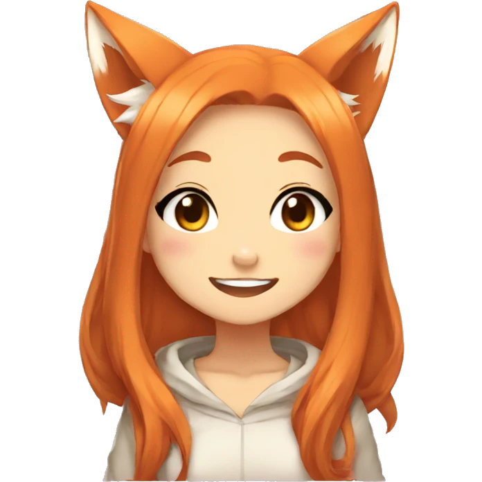 Anime fox girl giggle emoji