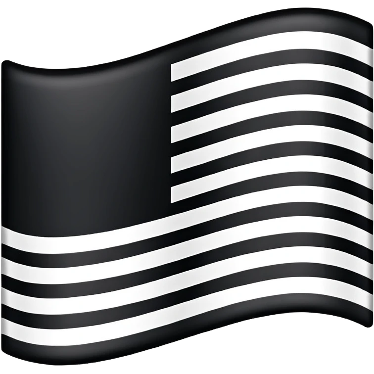 A simple flag with black and white horizontal lines, without any stars emoji