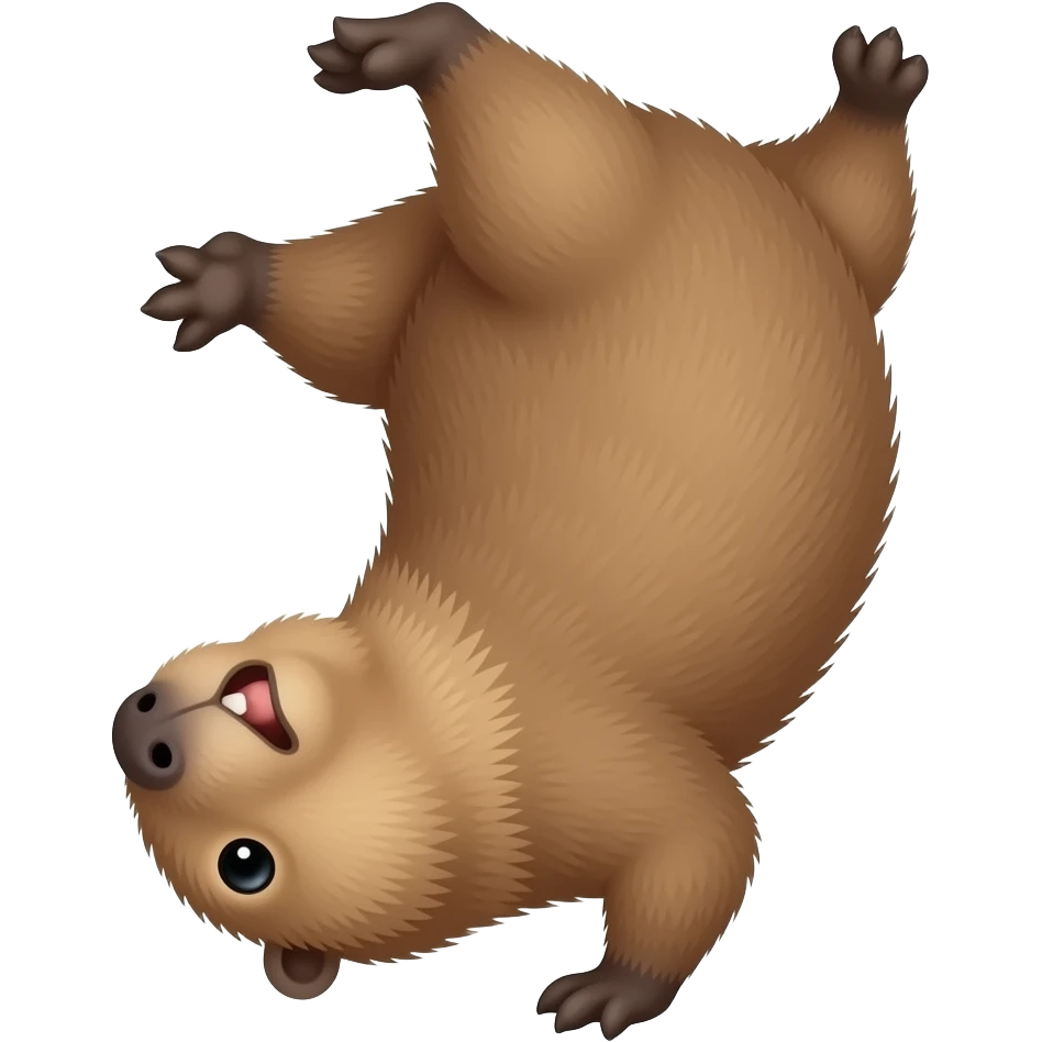 Make a capybara doing a backflip emoji