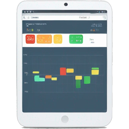 tablet for an analytics dashboard emoji