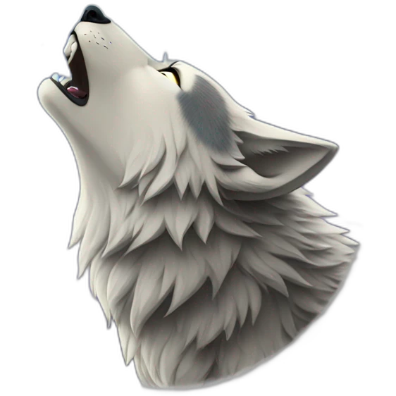 2 wolf howling to the moon emoji