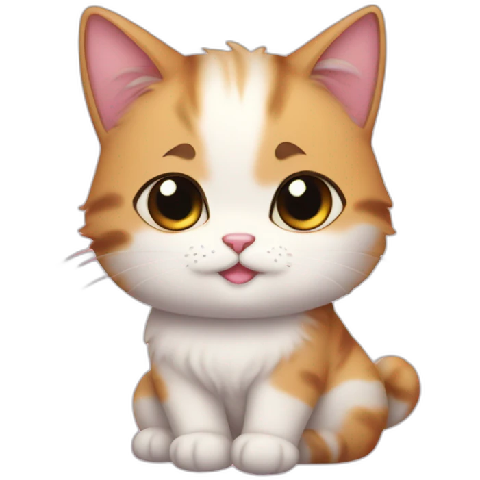 Wearing tutu Chubby calico cute baby cat emoji
