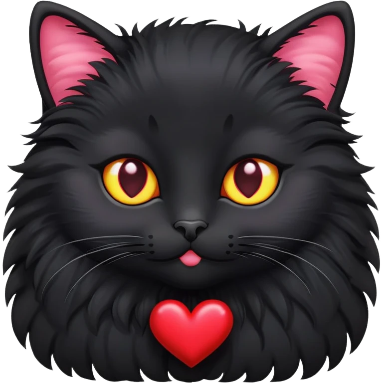 Black cat with hearts  emoji