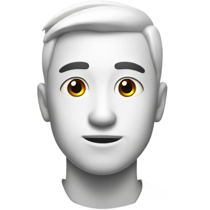 White with asymmetric black spot on his head emoji