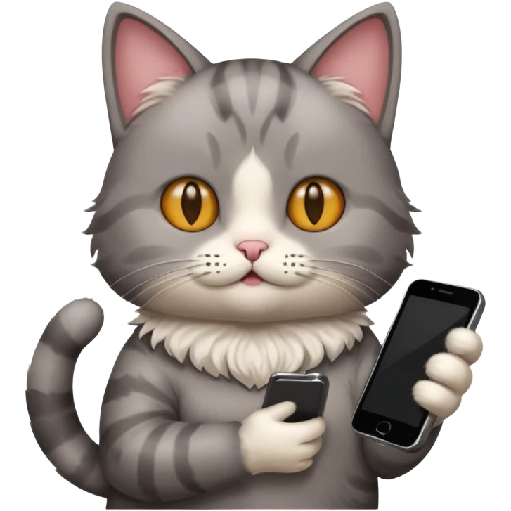 Cat with a phone in its hands emoji