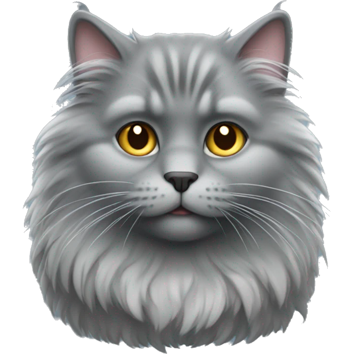 fluffy gray cat  emoji