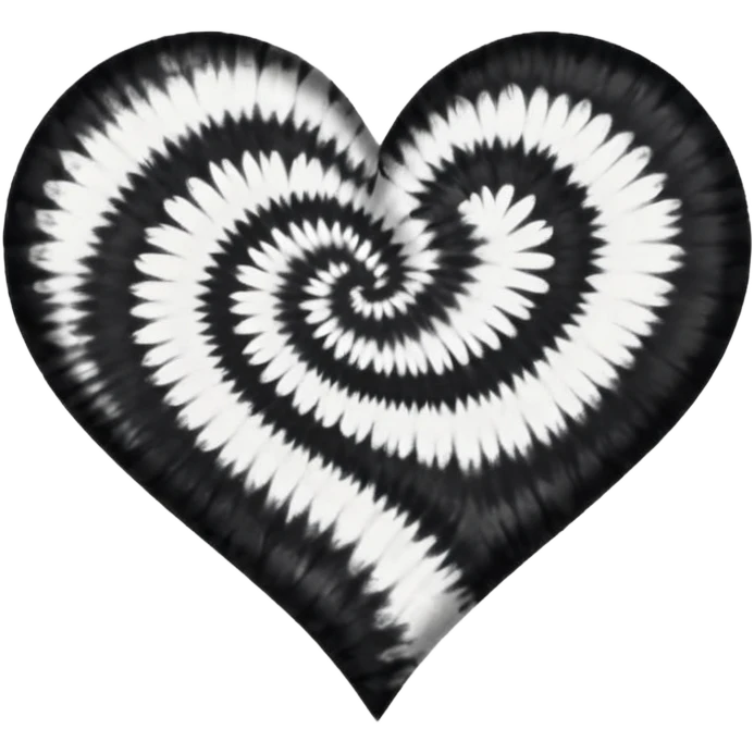 Black and white tie dye heart emoji