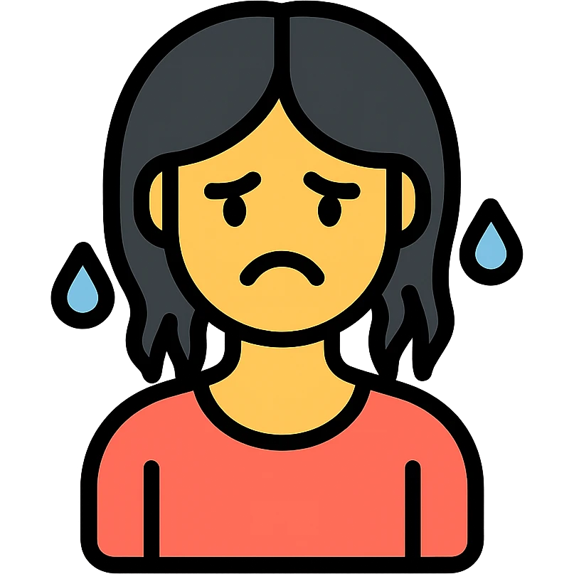 woman with dissatisfied face and wet hair emoji