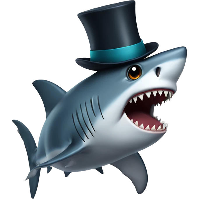 shark wth a tophat emoji