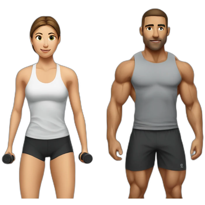 crossfiters man and woman training emoji