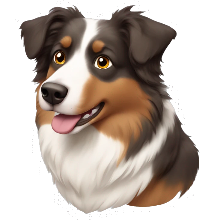 Australian shepherd with a brown fur strip by  nose not a white one emoji