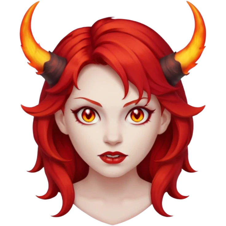 fire hair deamon woman emoji
