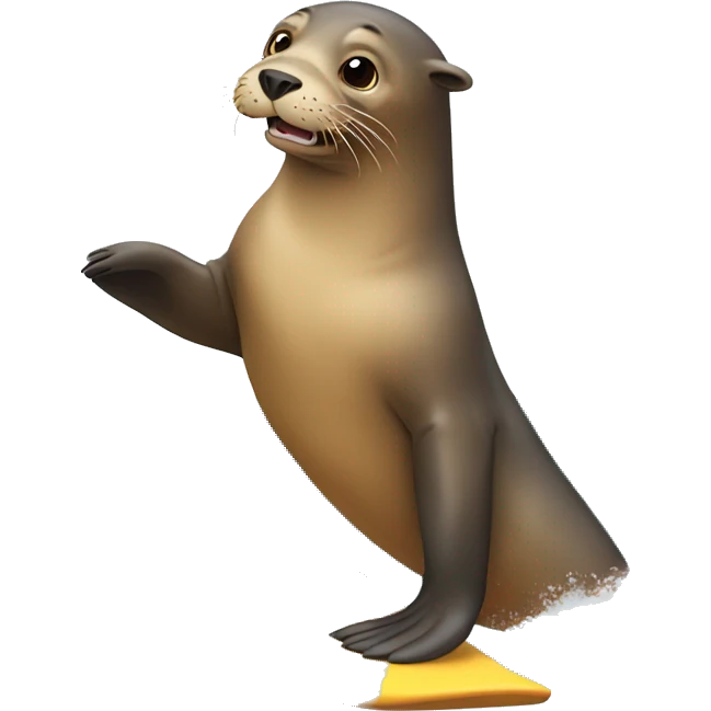 a sea lion surfing emoji