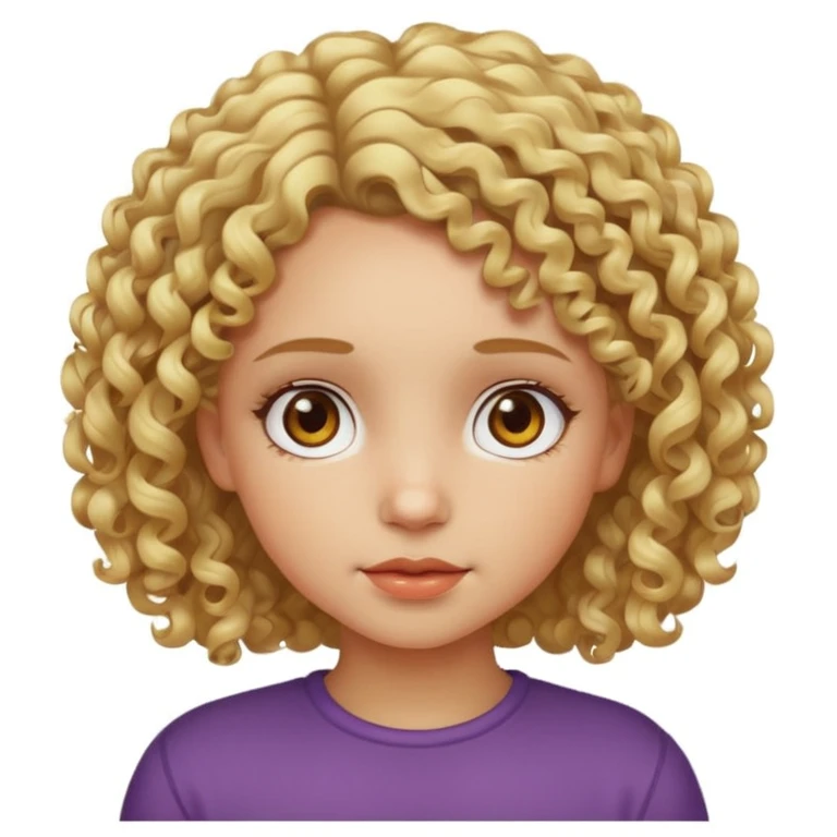 Light skinned girl with curly short blond hair and hazel eyes emoji