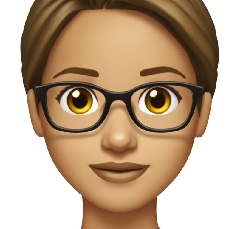 Jessica alba with glasses and brown hair  emoji