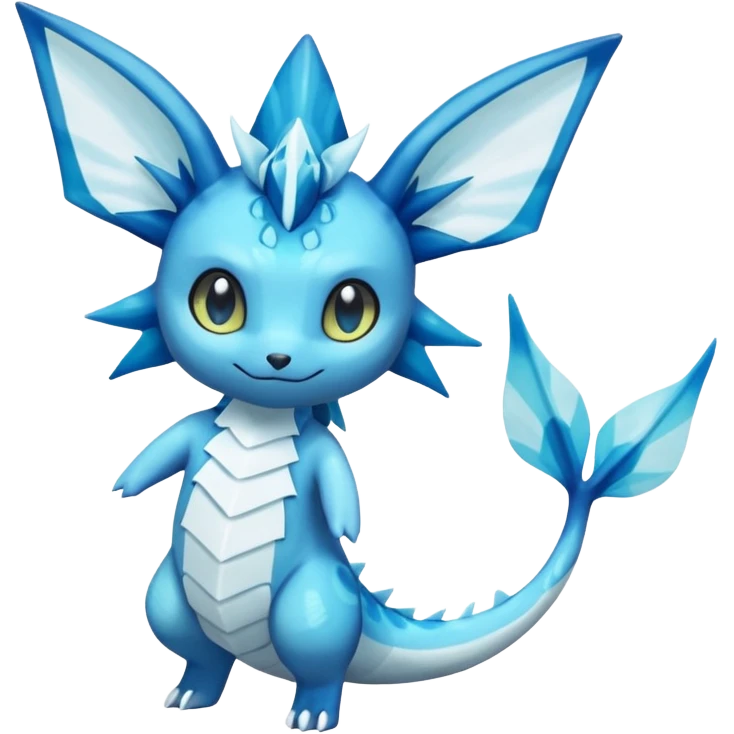 Lumineon-Vaporeon-Glaceon-Dragonair-Fakémon-hybrid-creature (full body)  emoji