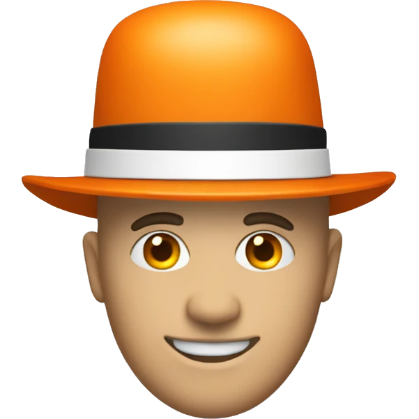 orange bowler hat with white band emoji
