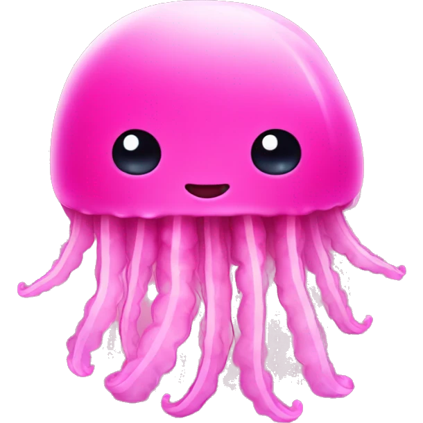 Kawaii Hot pink jellyfish   emoji