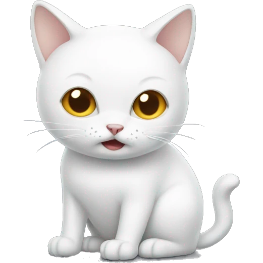 white cat poops emoji
