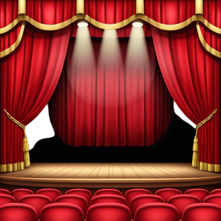 An empty theatre stage with red curtains emoji