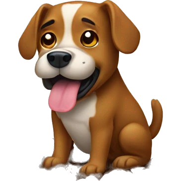 Dog going poop emoji