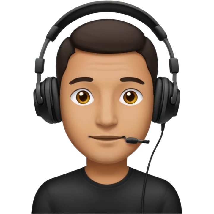 Man with on-ear headphones emoji