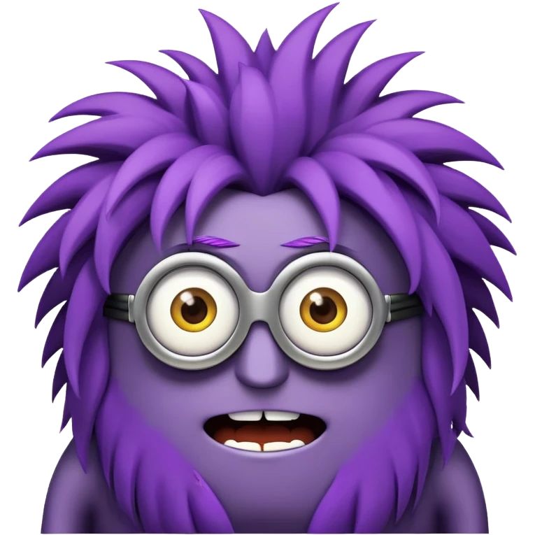 purple minion with wild hair emoji