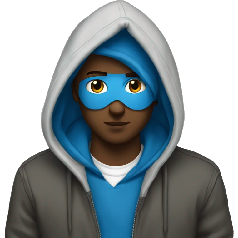 Cool hoodie blue eyes emoji