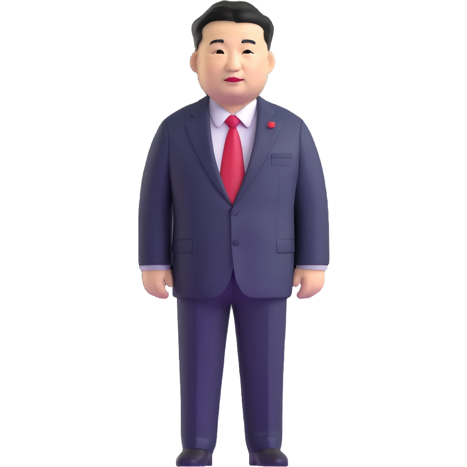 Xi Jinping in a suit with a red tie emoji