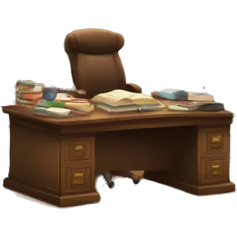 Escritorio con libros de estudio emoji