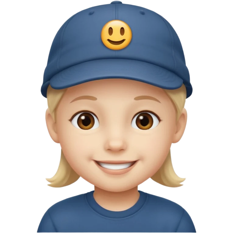 Un niño con gorra riendo emoji