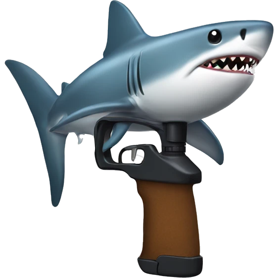 Shark holding a nurf gun emoji