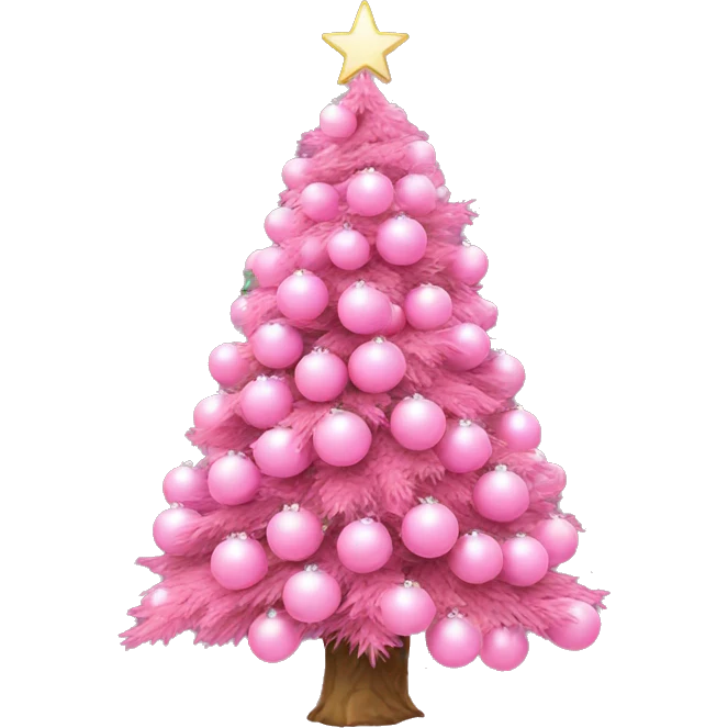 Christmas tree with pink balls aesthetic  emoji